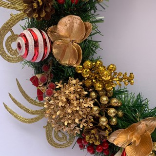 D60cm Vòng hoa giáng sinh cỡ lớn treo cửa Trang trí Noel họa tiết cao cấp