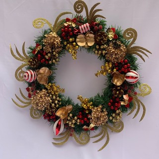 D60cm Vòng hoa giáng sinh cỡ lớn treo cửa Trang trí Noel họa tiết cao cấp