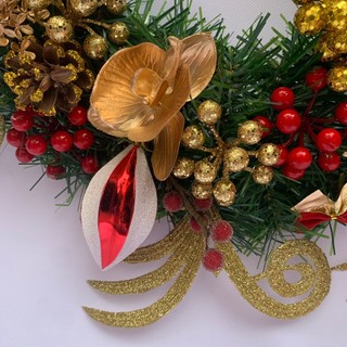 D60cm Vòng hoa giáng sinh cỡ lớn treo cửa Trang trí Noel họa tiết cao cấp
