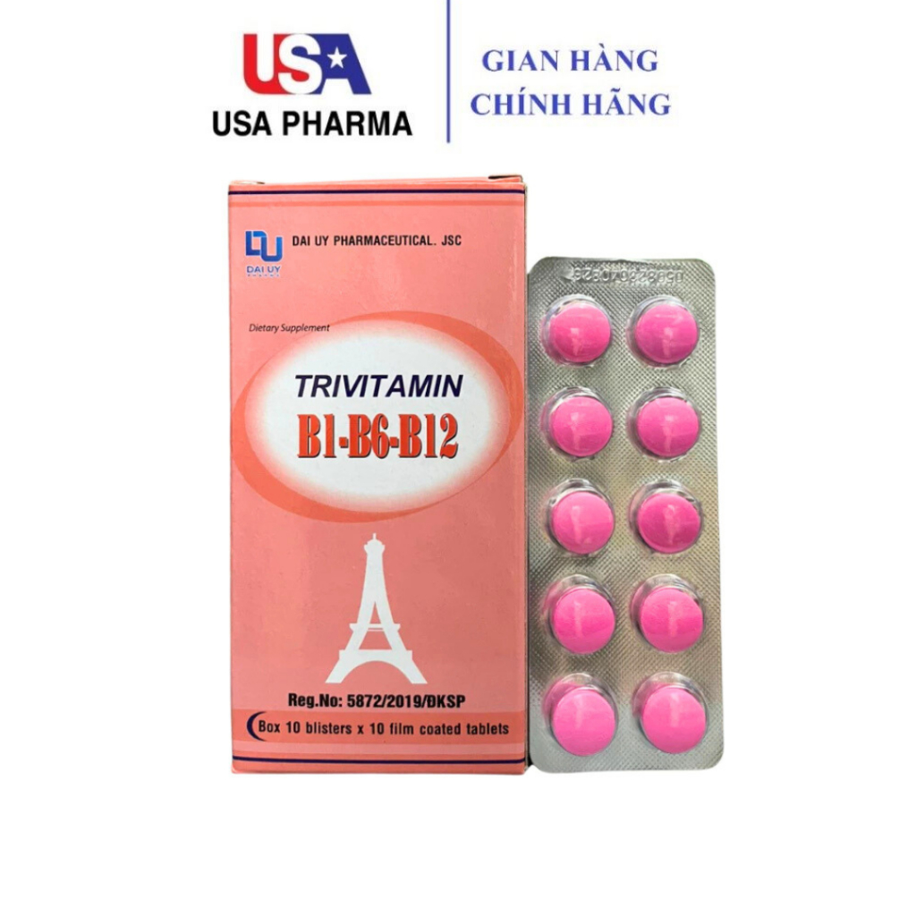 Viên uống TRIVITAMIN 3B Đại Uy Bổ sung vitamin nhóm B cho cơ thể - Hộp ...