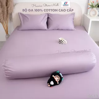 [Hanvico] Bộ Chăn Ga Gối 4 Món (có bán lẻ món) 100% Cotton Size 1m2x2m,1m6x2m và 1m8x2m Trơn Nhiều Màu cao cấp SG13