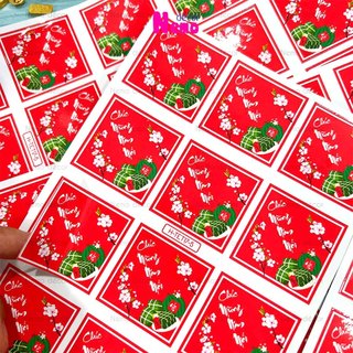 Tem Tết 2026, Tem Dán Chúc Mừng Năm Mới, Decal Trang Trí Hộp Quà, Hộp Bánh, Kẹo, Mứt Ngày Tết Hoa Đào, Sẵn Keo Dán.
