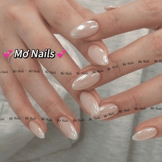 (Tặng hộp,keo) Nail Box Thiết Kế Trơn Tráng Gương Ngọc Trai Trong Suốt M115