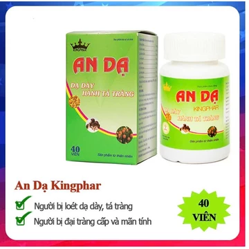 Viên uống An Dạ Kingphar - Bảo vệ niêm mạc dạ dày , giảm viem loét dạ dày , hành tá tràng - 40 viên