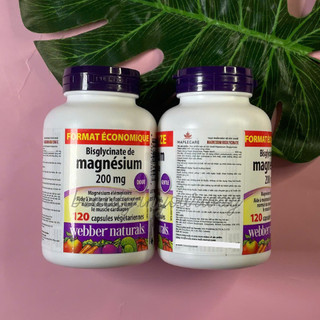 Viên Uống Bổ Sung Magie Magnesium Bisglycinate Webber Naturals 200mg 120 viên