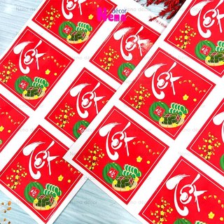 Tem Tết 2026, Tem Dán Tết, Decal DánTrang Trí Hộp Quà, Giỏ Quà, Hộp Bánh, Kẹo, Mứt Ngày Tết Hoa Mai, Sẵn Keo Dán.