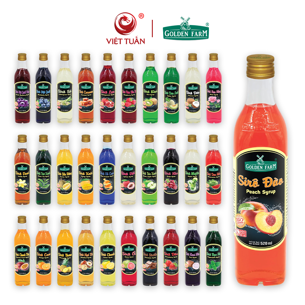 Siro Golden Farm Tổng Hợp Các Vị – Chai 520ml