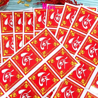 Tem Dán Tết, Decal Dán Tết Hình Tròn Thoi Vuông, Tem Dán Chúc Mừng Năm Mới Trang Trí Hộp Quà, Bánh, Kẹo, Mứt Ngày Tết.
