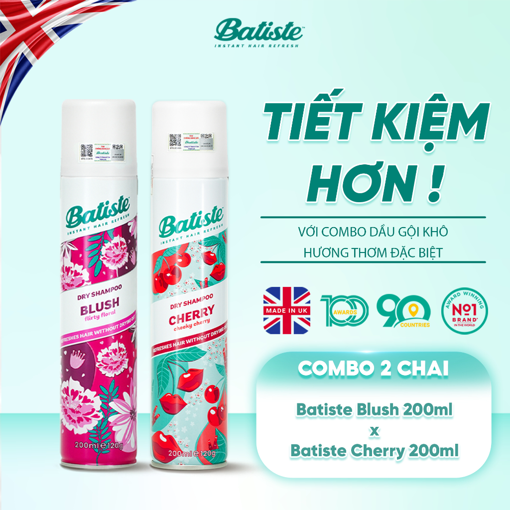 Ảnh Combo 2 Chai Dầu Gội Khô Batiste Số 1 UK Dầu gội khô Cho tóc Hết Bết, Dính Bồng Bềnh Tức Thì 1