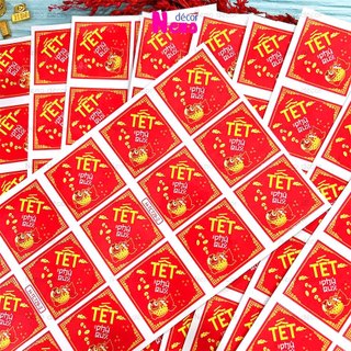 Tem Dán Tết, Tem Dán Chúc Mừng Năm Mới 2026, Tem Phú Quý Hình Thoi Decor Trang Trí Hộp Quà, Bánh, Kẹo, Mứt Ngày Tết.