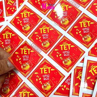 Tem Tết 2026, Tem Dán Tết Phú Quý, Decal Dán Chúc Mừng Năm Mới Trang Trí Hộp Quà, Bánh, Kẹo, Mứt Ngày Tết.