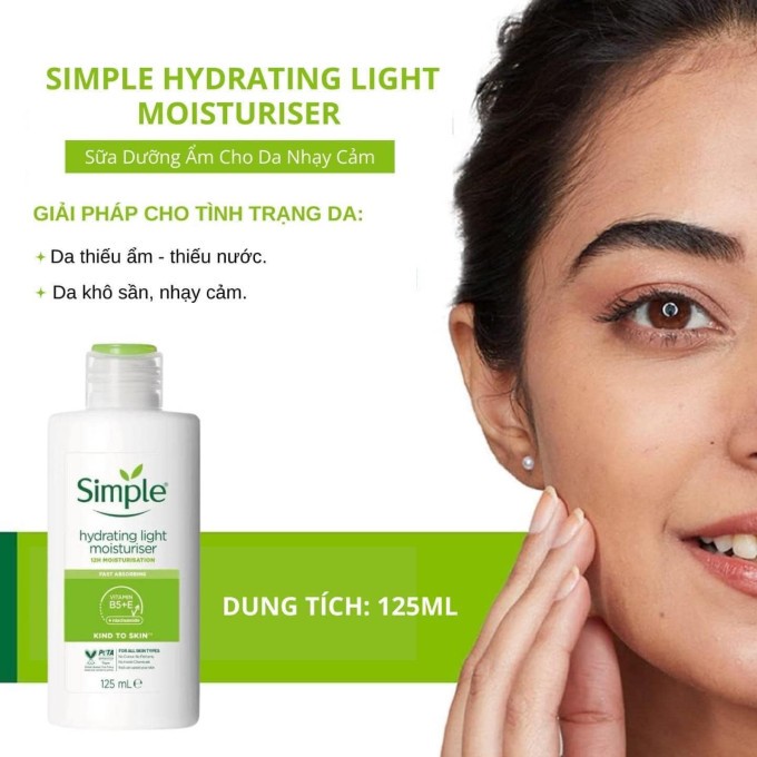Ảnh Sữa Dưỡng Ẩm, Ngăn Lão Hóa Và Tái Tạo Da Sáng Khỏe Simple Kind To Skin Hydrating Light Moisturiser 125ml 2