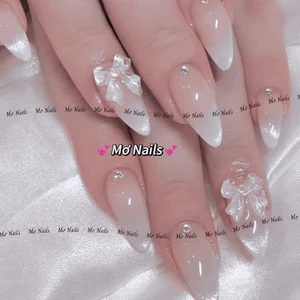 Nail Box Thiết Kế Mắt Mèo Cực Quang Charm Nơ Thạch M142