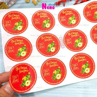 Tem Dán Tết 2026, Decal Dán Chúc Mừng Năm Mới, Tết Việt Decor Trang Trí Hộp Quà, Bánh, Kẹo, Mứt Ngày Tết.