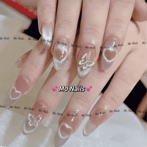 Nail Box Thiết Kế Mắt Mèo Kim Cương Trái tim Charm Bướm M143