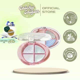 [GOGO TALES] Bảng Phấn Mắt GOGO TALES 4 Ô Nhũ Lì, Quả Trứng Mini Bỏ Túi, Glittering Colorful (GT733)