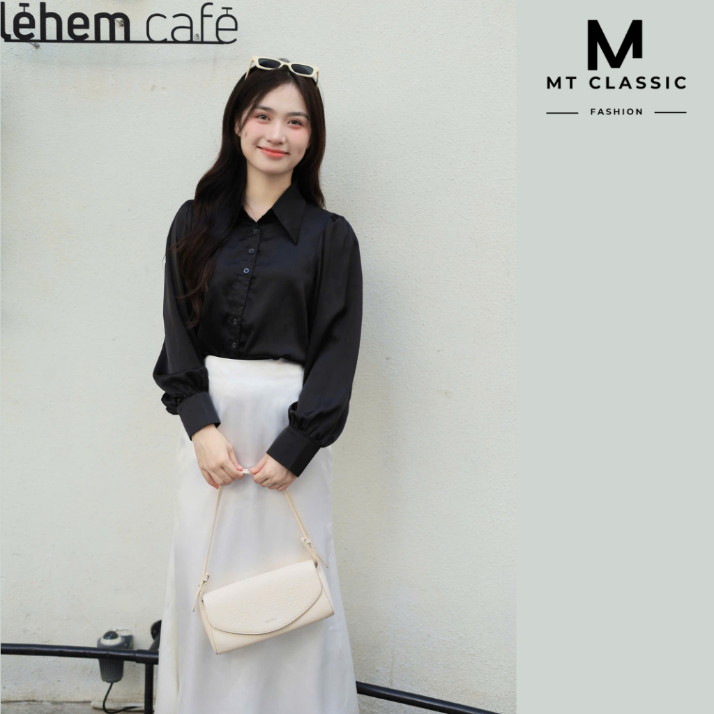 (Hỏa tốc HCM) Áo sơ mi công sở nữ, áo kiểu tay phồng vải mềm mát có màu trắng nhẹ nhàng thanh lịch cho nàng - MT CLASSIC