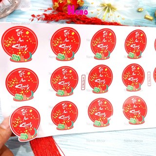 Tem Dán Tết 2026, Decal Dán Tết An Khang Hình Tròn, Tem Dán Chúc Mừng Năm Mới Trang Trí Hộp Quà, Bánh, Kẹo, Mứt Ngày Tết