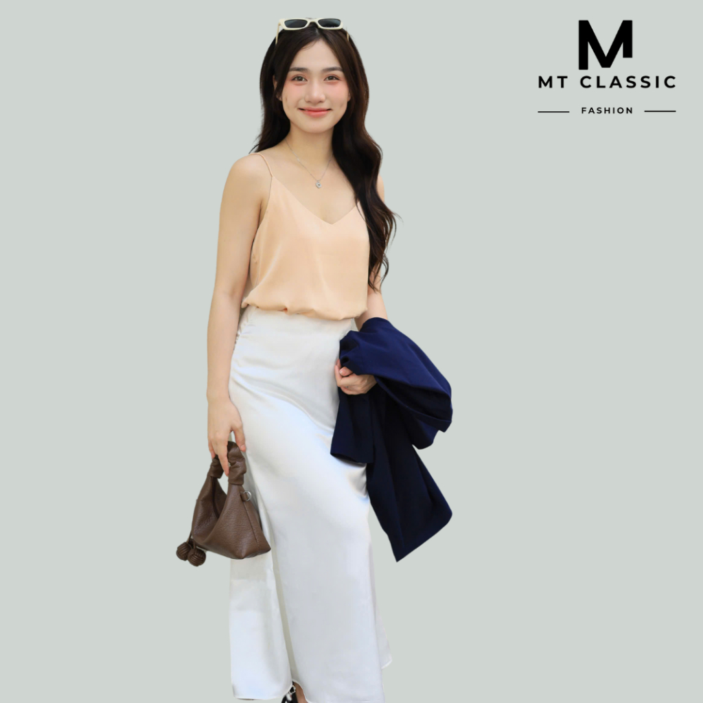 ( HỎA TỐC HCM) Áo 2 dây cao cấp, áo vải lụa latin cao cấp mặc kèm blazer, chất vải mềm mịn, không nhăn - MT CLASSIC