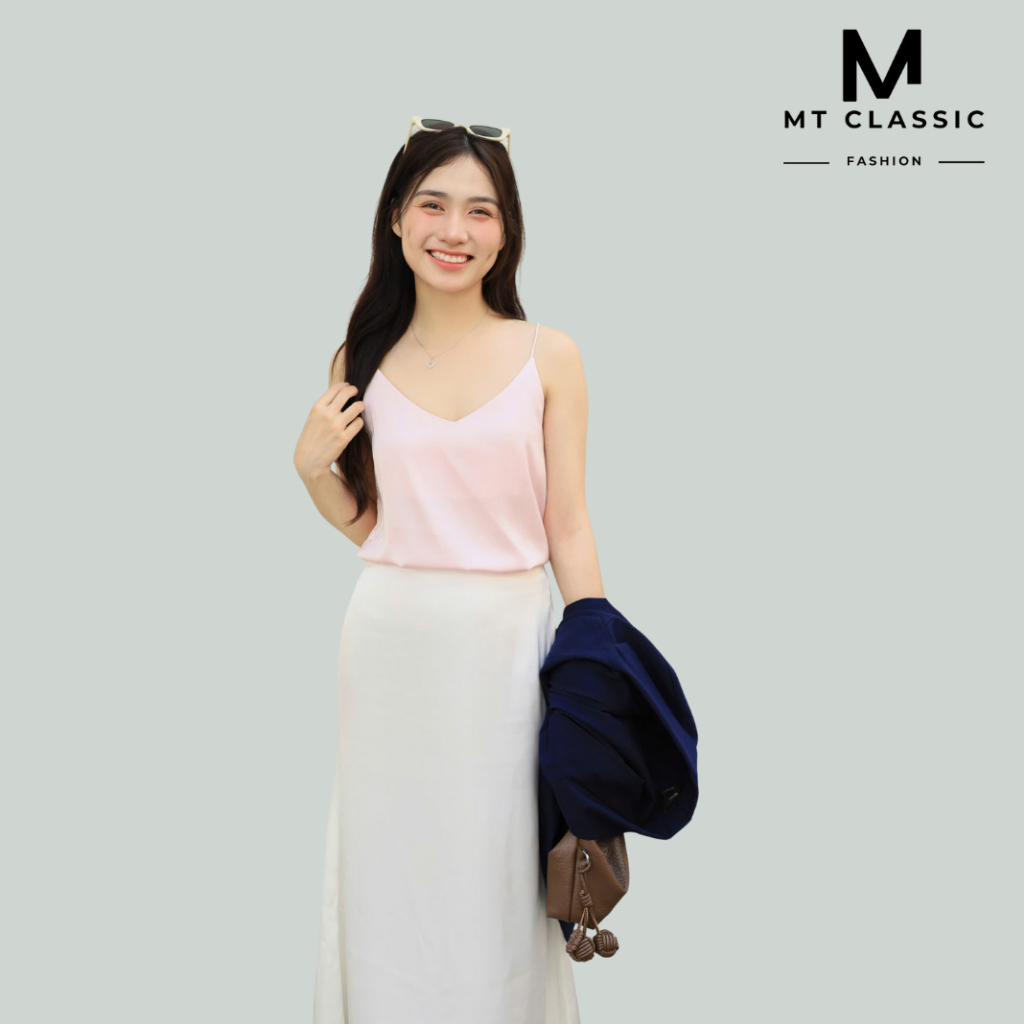 ( HỎA TỐC HCM) Áo 2 dây cao cấp, áo vải lụa latin cao cấp mặc kèm blazer, chất vải mềm mịn, không nhăn - MT CLASSIC