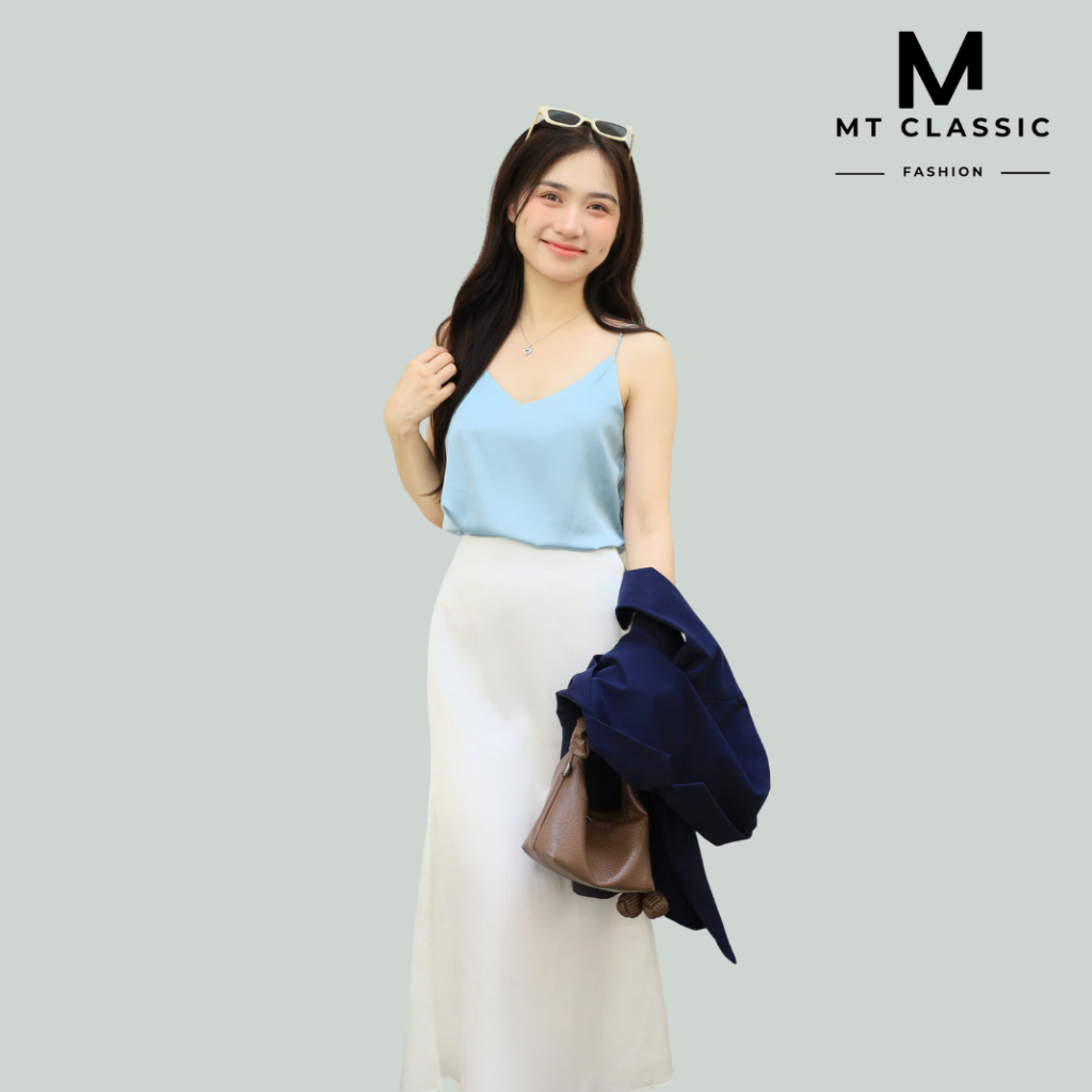 ( HỎA TỐC HCM) Áo 2 dây cao cấp, áo vải lụa latin cao cấp mặc kèm blazer, chất vải mềm mịn, không nhăn - MT CLASSIC