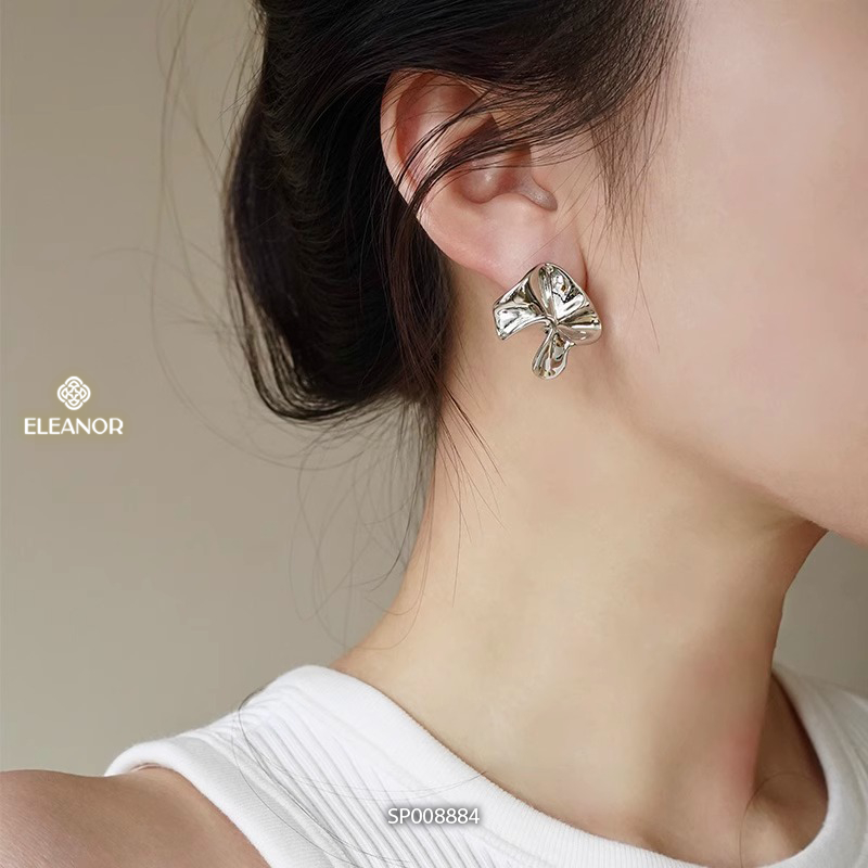 Bông tai nữ chuôi bạc 925 Eleanor Accessories họa tiết uốn lượn phụ kiện trang sức khuyên tai 8884