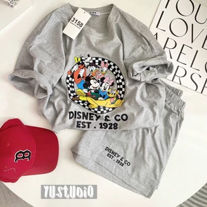 Bộ thun 3158 YUSTUDIO chất cotton khô form rộng mẫu Mickey Disney