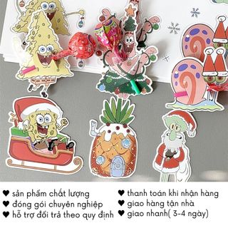 Giấy Bọc Kẹo Mút Giáng Sinh Cài Cắm Gói Quà Mini Noel Cute Nhân Vật Hoạt Hình Shin Timo GQ50