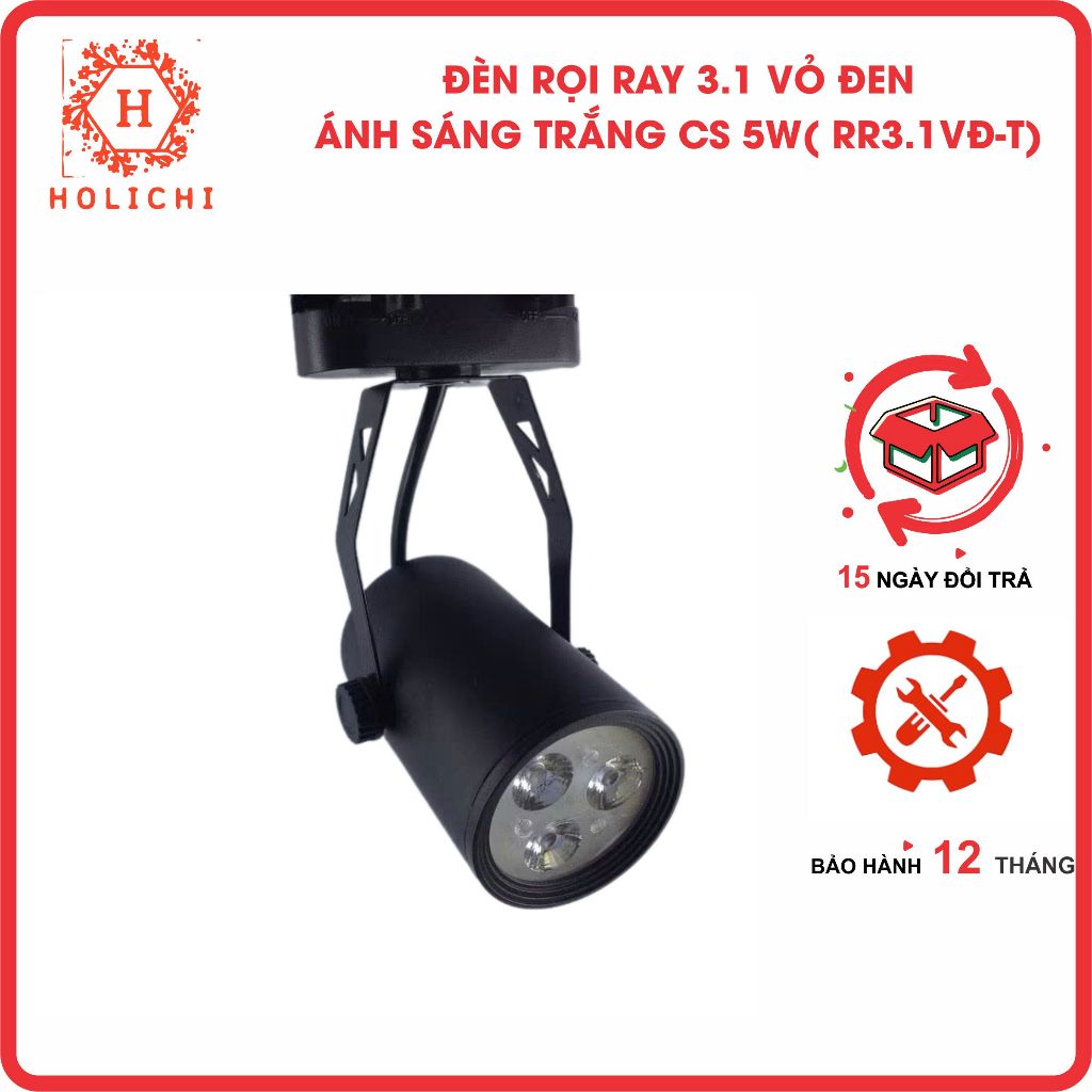 Đèn rọi ray 3.1 vỏ đen ánh sáng trắng (RR3.1VĐ-T) | Shopee Việt Nam