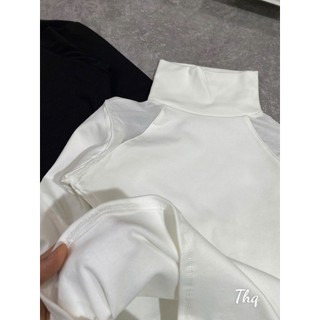 Áo Zip Cổ Leo Nót Lỉ Phối Lưới Dáng Ôm Chất Mịn Đẹp