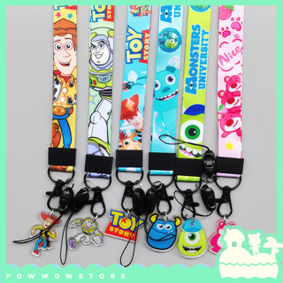 Dây Đeo Thẻ Vải Canvas 45cm Nhân Vật Hoạt Hình Monster, Inc., Toy Story, Lotso, Sanrio - Móc Khóa Acrylic