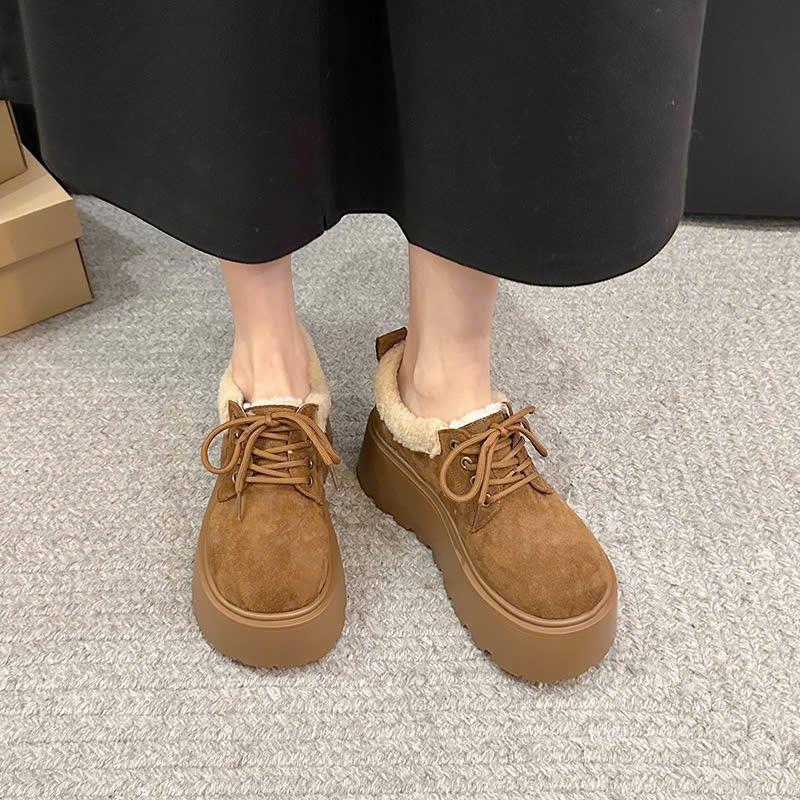 Giày Đế Cao Lông Nữ, Giày Đế Độn Ấm Chân Phong Cách Thời Trang Mùa Đông Hot Trend B11- ntshoes
