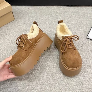 Giày Đế Cao Lông Nữ, Giày Đế Độn Ấm Chân Phong Cách Thời Trang Mùa Đông Hot Trend B11- ntshoes