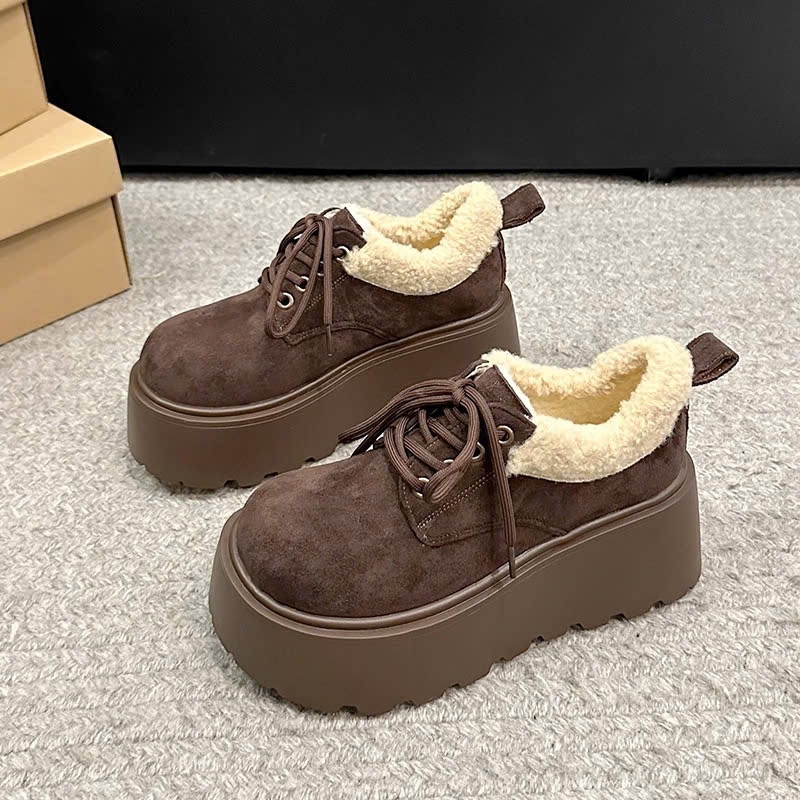 Giày Đế Cao Lông Nữ, Giày Đế Độn Ấm Chân Phong Cách Thời Trang Mùa Đông Hot Trend B11- ntshoes