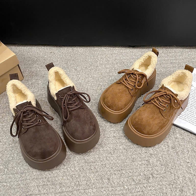 Giày Đế Cao Lông Nữ, Giày Đế Độn Ấm Chân Phong Cách Thời Trang Mùa Đông Hot Trend B11- ntshoes
