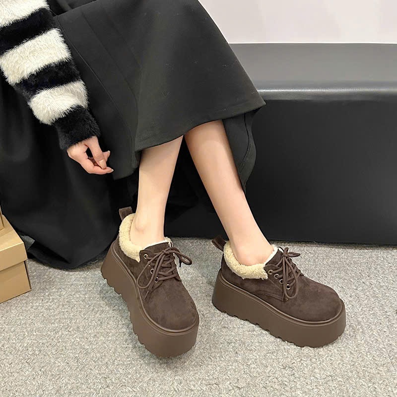 Giày Đế Cao Lông Nữ, Giày Đế Độn Ấm Chân Phong Cách Thời Trang Mùa Đông Hot Trend B11- ntshoes