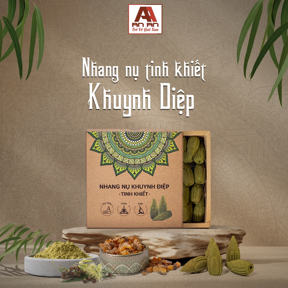 Ảnh Nhang nụ Khuynh Diệp An An, nụ diệp khói ngược, xông nhà 100% tự nhiên hộp 39 nụ - thơm thanh mát, lá bạch đàn 1