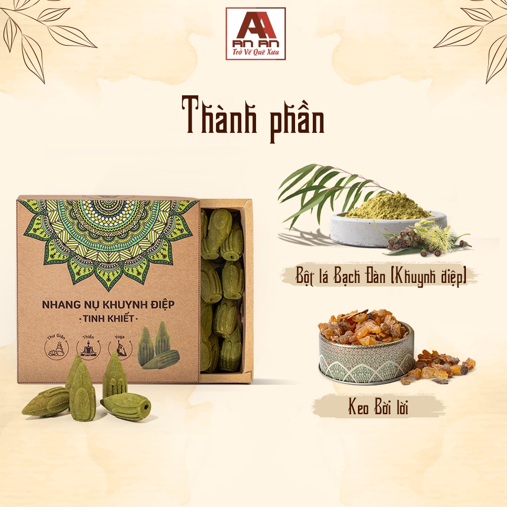 Ảnh Nhang nụ Khuynh Diệp An An, nụ diệp khói ngược, xông nhà 100% tự nhiên hộp 39 nụ - thơm thanh mát, lá bạch đàn 4