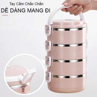 Hộp cơm lúa mạch 4 tầng giữ nhiệt đồ ăn,Hộp đựng cơm