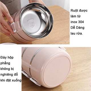 Hộp cơm lúa mạch 4 tầng giữ nhiệt đồ ăn,Hộp đựng cơm