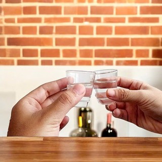 Bộ 12 Ly Cốc Thủy Tinh Uống Rượu Dáng Bầu 33ML - Cẩm Đạt