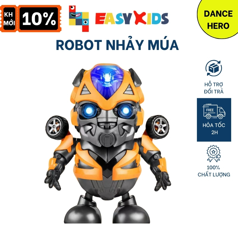 Đồ chơi robot Bumblebee dance hero nhảy múa vui nhộn có nhạc và đèn cho bé