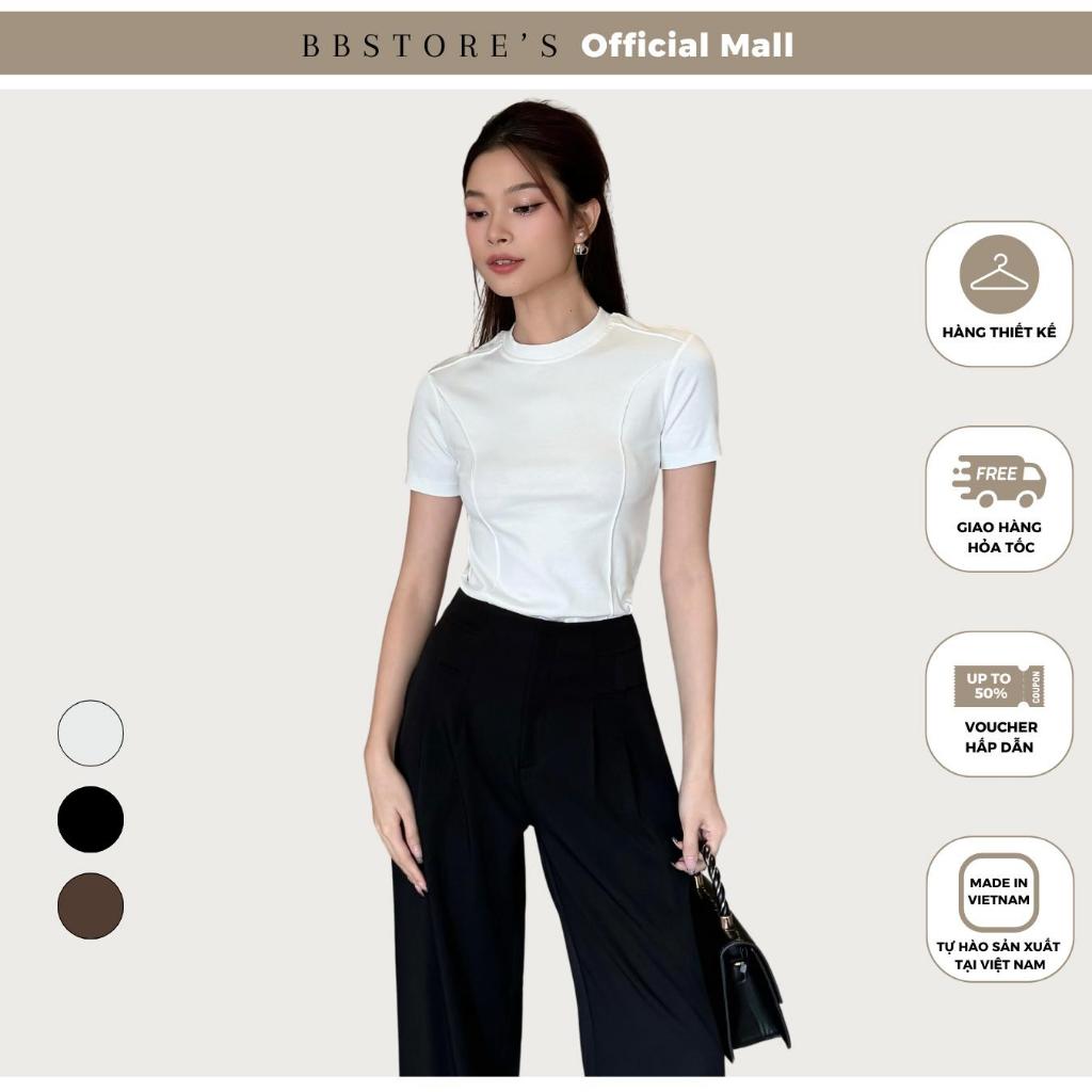 Ảnh BBSTORE’S Áo Thun Tay Ngắn Cổ Tròn Viền Nổi Tinh Tế - A2203S 1