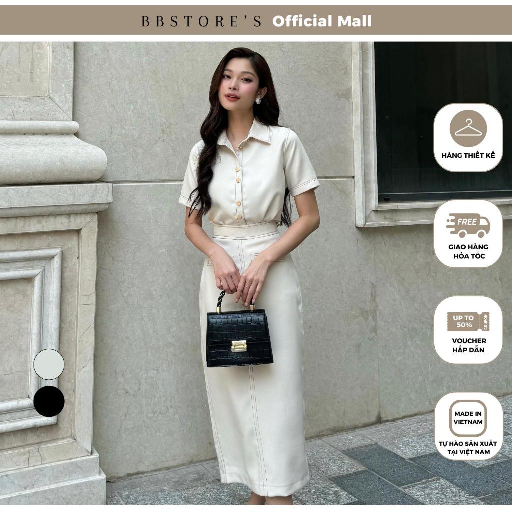 Ảnh BBSTORE’S Set Áo Sơ Mi Phối Chân Váy Suông Dài Thanh Lịch - K3265 1