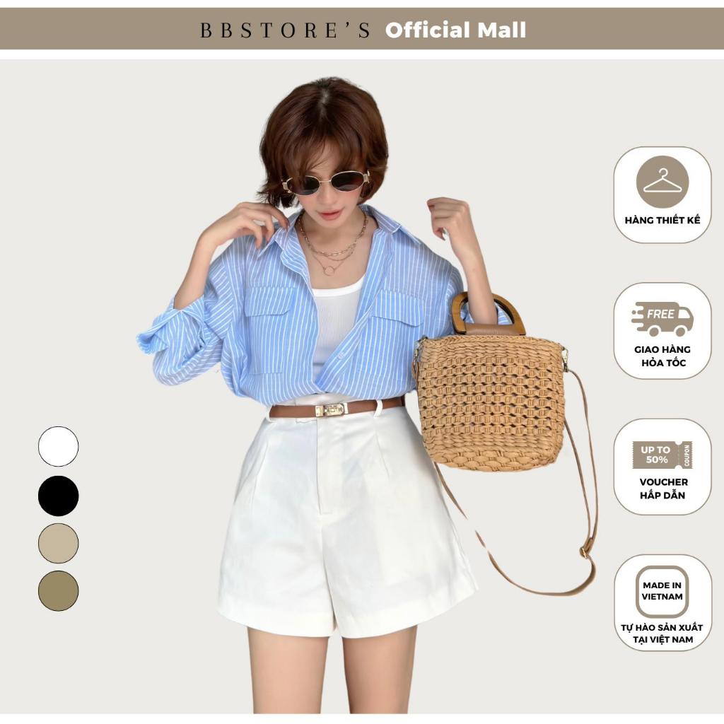 Ảnh BBSTORE’S Quần Short Kaki Lưng Cao Bản Đỉa Nhỏ Thanh Lịch - Q3117 1
