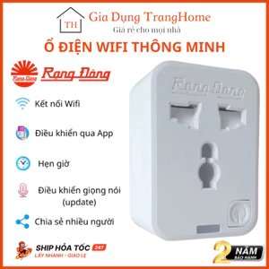 Ổ cắm thông minh wifi Rạng Đông 16A OC01WF điều khiển từ xa qua app , hẹn giờ thông minh , Bảo hành 2 năm