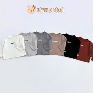 Áo Dài Tay Cổ Tròn Bé Trai Bé Gái, Áo Dài Tay In Hình Cho Bé Phong Cách Hàn Quốc Chất Cotton