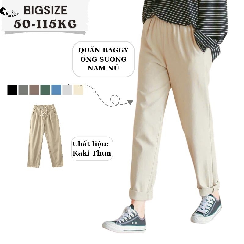 45-110kg Quần BAGGY KAKI Nam Nữ thời trang BIGSIZE Sói Store - MÃ 20