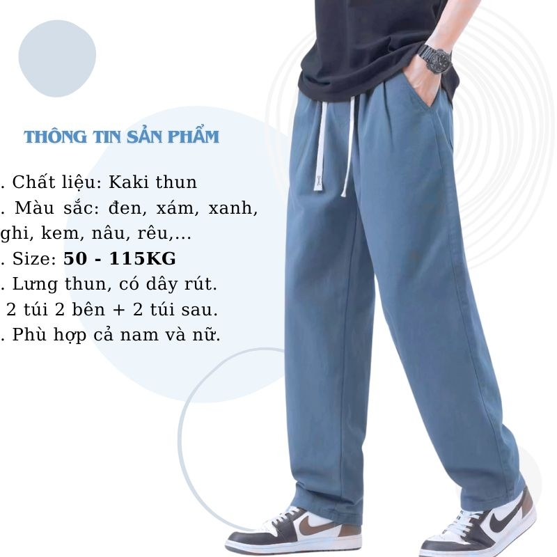 45-110kg Quần BAGGY KAKI Nam Nữ thời trang BIGSIZE Sói Store - MÃ 20