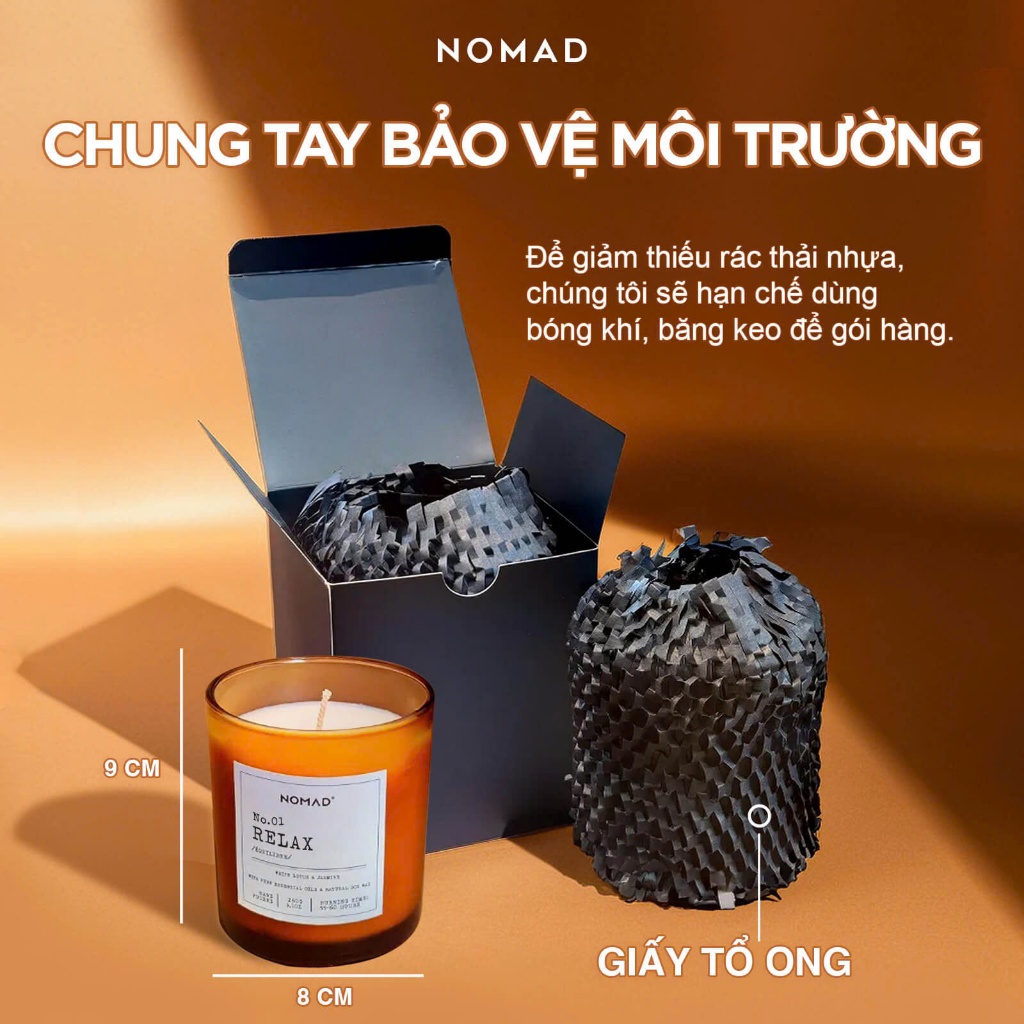 Ảnh Nến Thơm Tinh Dầu Thiên Nhiên Nomad Premium Scented Candle 230g - Giúp Ngủ Ngon, Thư Giản, Khử Mùi 2